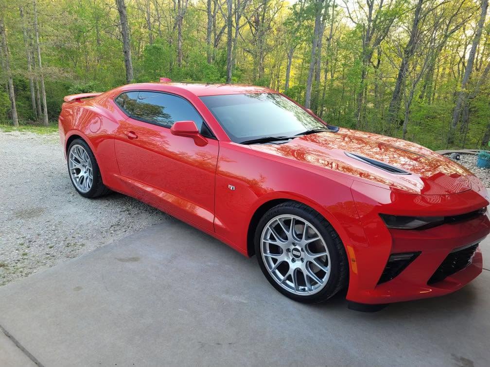 Red Camaro SS detailed and shining